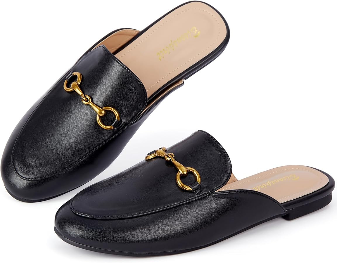 Mules for Women Flats Round Toe Slip On Mules Comfortable Loafer Shoes | Amazon (US)