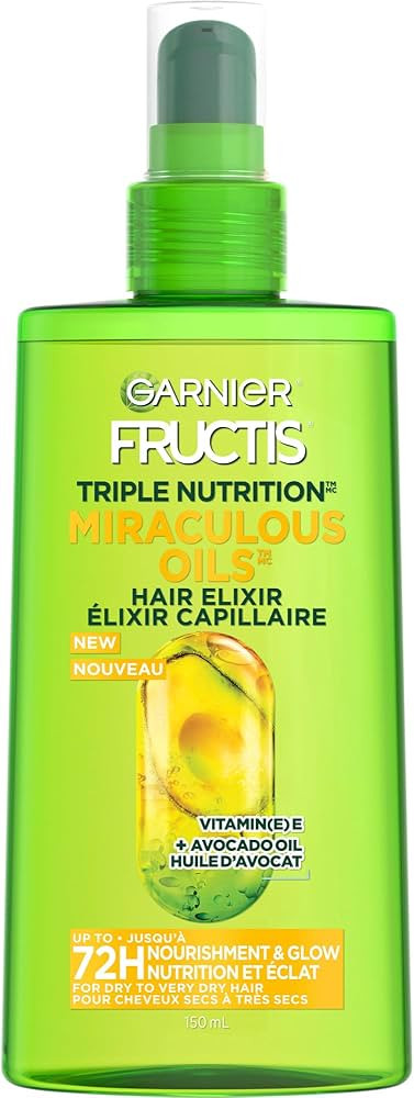 Garnier Fructis Triple Nutrition Marvelous Oil Hair Elixir, 5.0 Fl Oz, 1 Count (Packaging May Var... | Amazon (US)