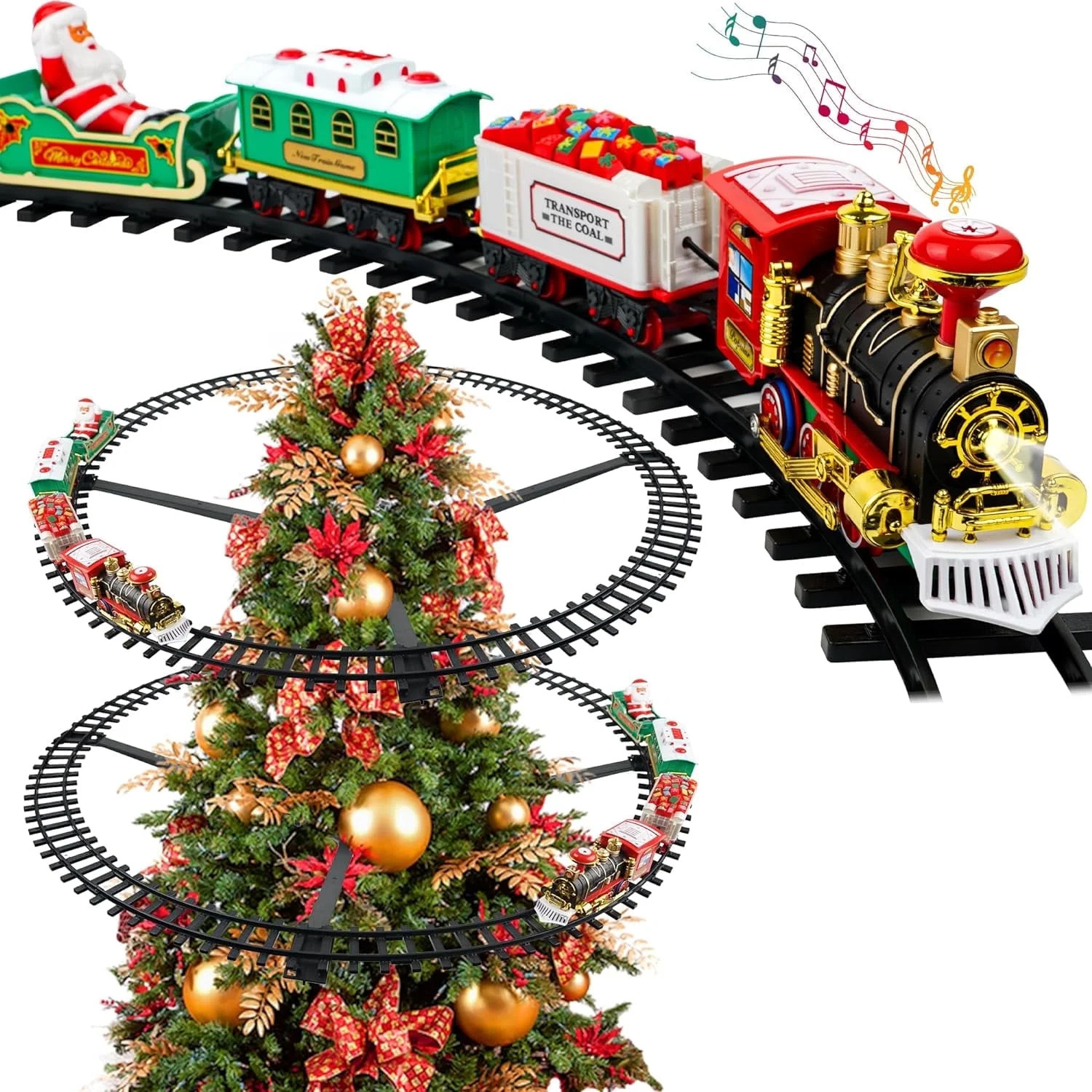 YCFUN Christmas Tree Hanging Train Set Electric Train Toy Gifts for Boys Girls with Light & Sound | Walmart (US)