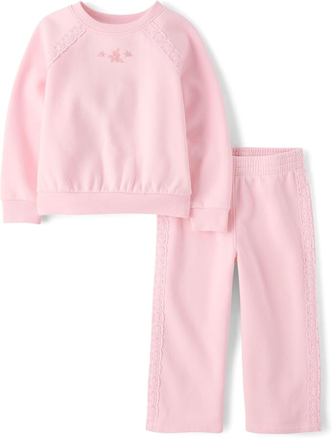 The Children's Place Baby Girls' And Toddler Active Long Sleeve Premium Fleece Sweatshirt and Pan... | Amazon (US)
