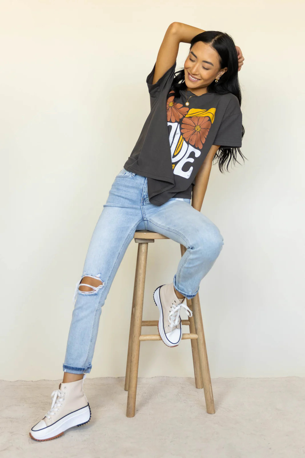 Love Graphic Tee in Charcoal - böhme | Böhme US