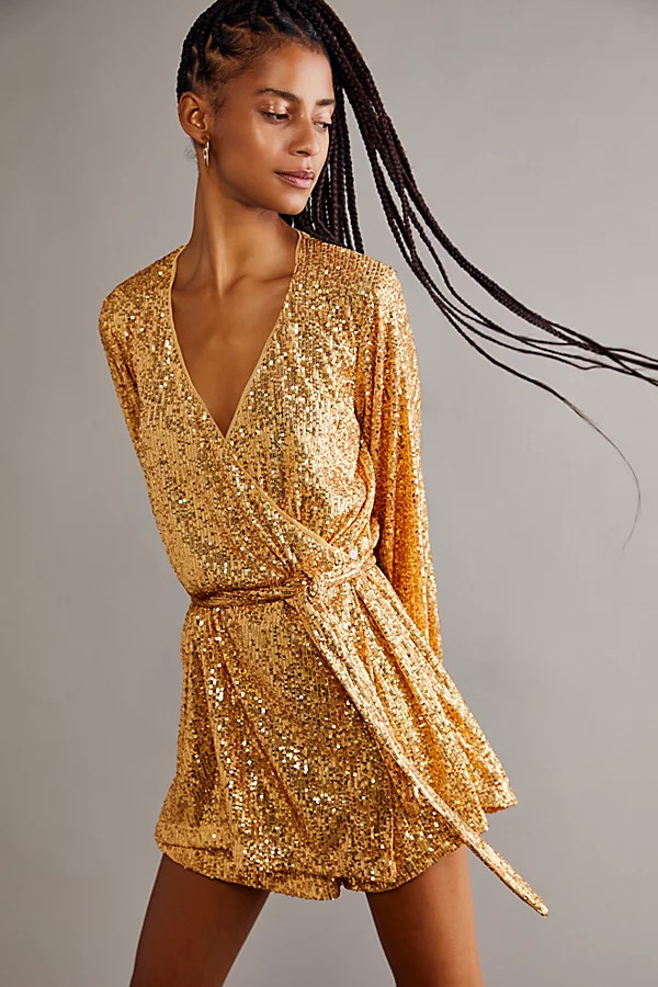 Christa Romper by Free People, Gold, S | Free People (Global - UK&FR Excluded)