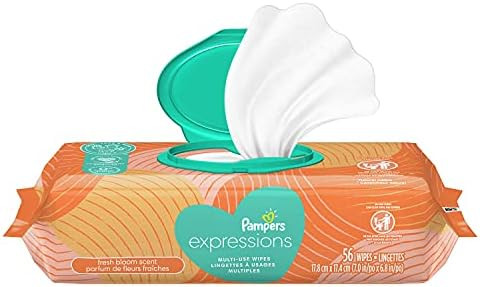 Baby Wipes, Pampers Expressisons Fresh Bloom Scented, 1X Pop-Top Pack, 56 Count | Amazon (US)
