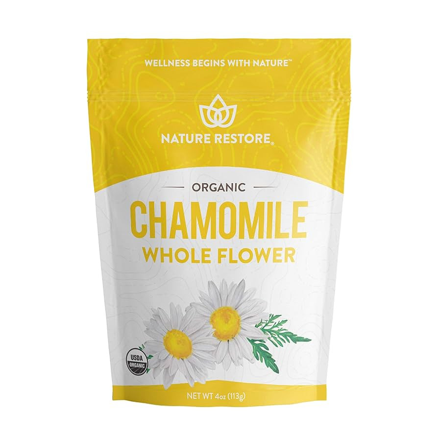 Organic Chamomile Whole Flower, Loose Leaf, Tea Leaves, 4oz (Packaging may vary) | Amazon (US)