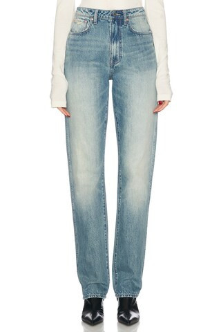 GRLFRND Sara Super High-rise Straight Jeans in Denim-Medium | FWRD 