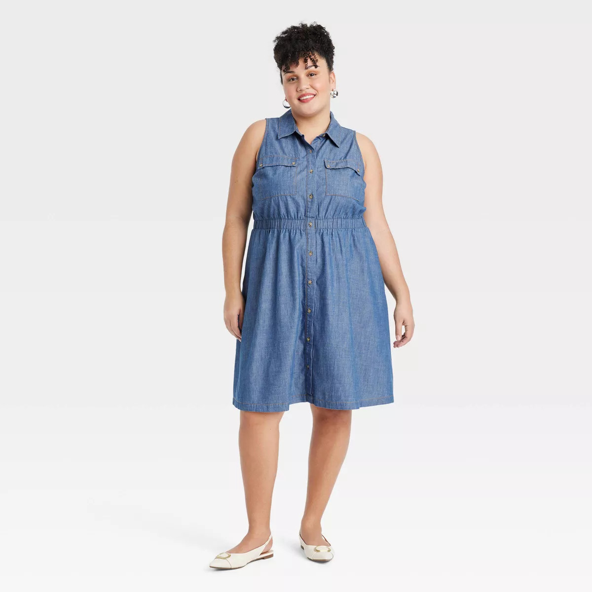 Women's Denim Mini Shirtdress - Ava & Viv™ | Target