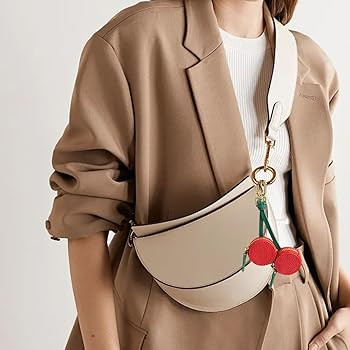 Cherry Fruit Bag Charm Red Leather Mini Wallet with Key Chain Zipper Organizer Small Cherries Cha... | Amazon (US)