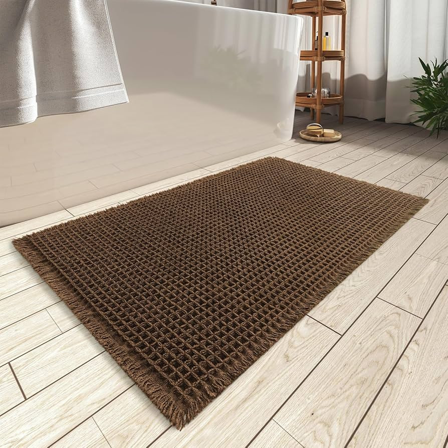 Upgraded Waffle Bath Mat Ultra Absorbent Non Slip Bathroom Mat, 24" x 36" | Amazon (US)