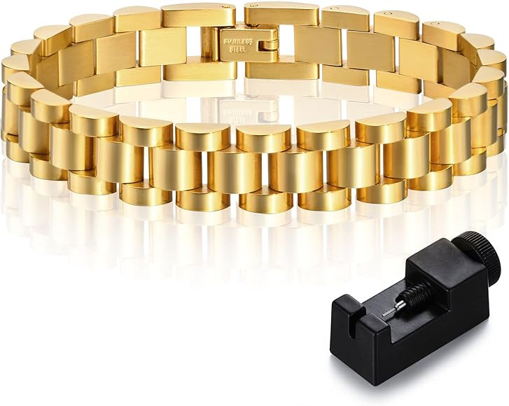 MPRAINBOW Personalized Women Thick Link Bracelet - Love Quote Name ID Engraved Link Bracelet,Adju... | Amazon (US)