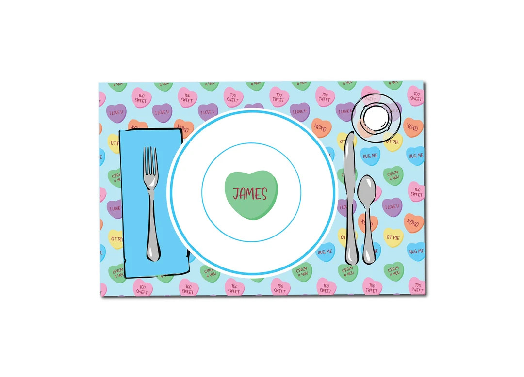 Valentines Placemats Valentines Place Setting Valentines - Etsy | Etsy (US)
