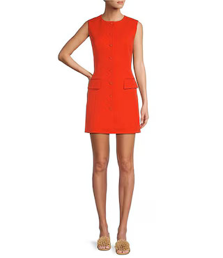 Antonio Melani Gianna Round Neck Sleeveless Button Front Dress | Dillard's | Dillard's