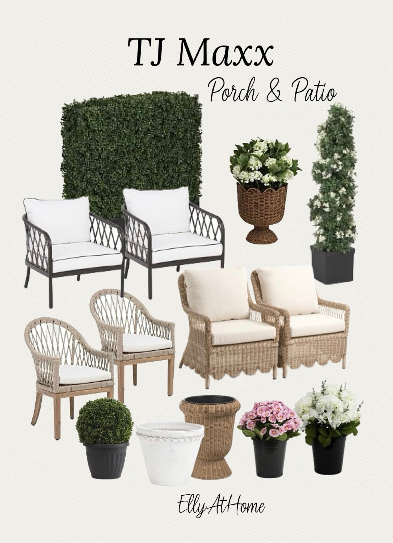 TJ Maxx and  Marshall’s porch and patio finds. Shop outdoor seating and faux plants, trees and planters. Shop soon! Martha Stewart outdoor  

#LTKHome
