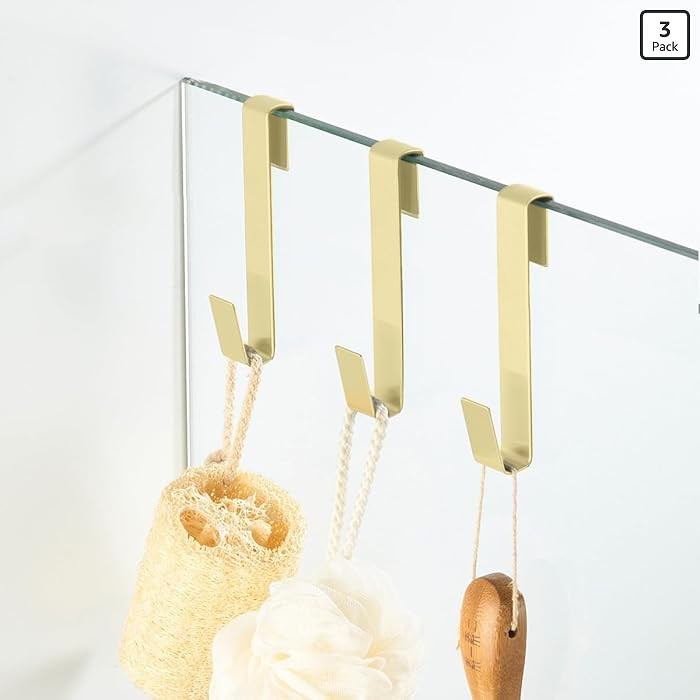 Extended Shower Hooks 6.5 in, Towel Hook, Over Glass Door Hook for Bathroom, Suits Frameless Glas... | Amazon (US)