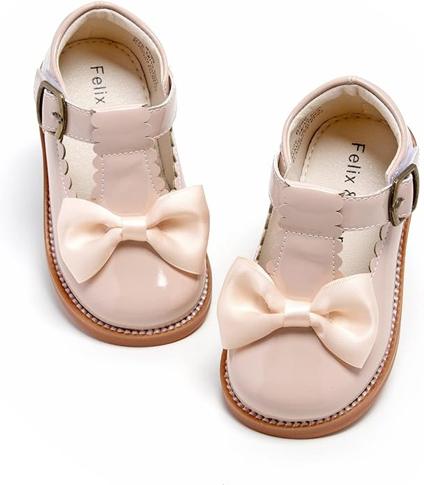 Felix & Flora Toddler Little Girl Mary Jane Dress Shoes - Ballet Flats for Girl Party School Shoe... | Amazon (US)