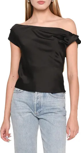 Twist One-Shoulder Satin Blouse | Nordstrom