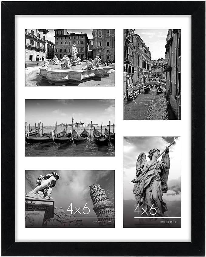 Americanflat 11x14 Collage Picture Frame in Black - Displays Five 4x6 Frame Openings or One 11x14... | Amazon (US)
