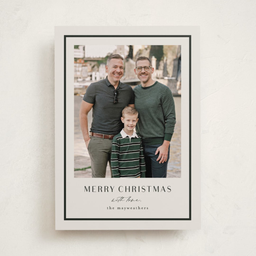 "simple border" - Customizable Christmas Photo Cards in Beige by Stacey Meacham. | Minted