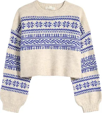 Treasure & Bond Kids' Fair Isle Boxy Crewneck Sweater | Nordstrom | Nordstrom
