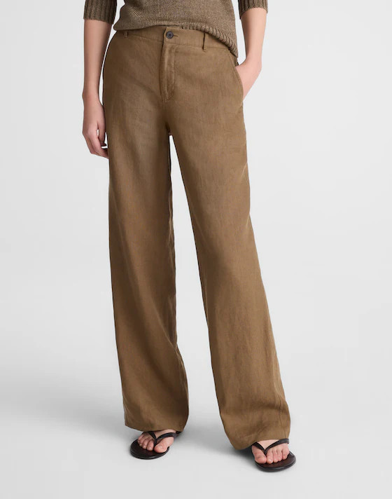 The Short Zoe Relaxed Straight Pant in 100% Linen | Madewell