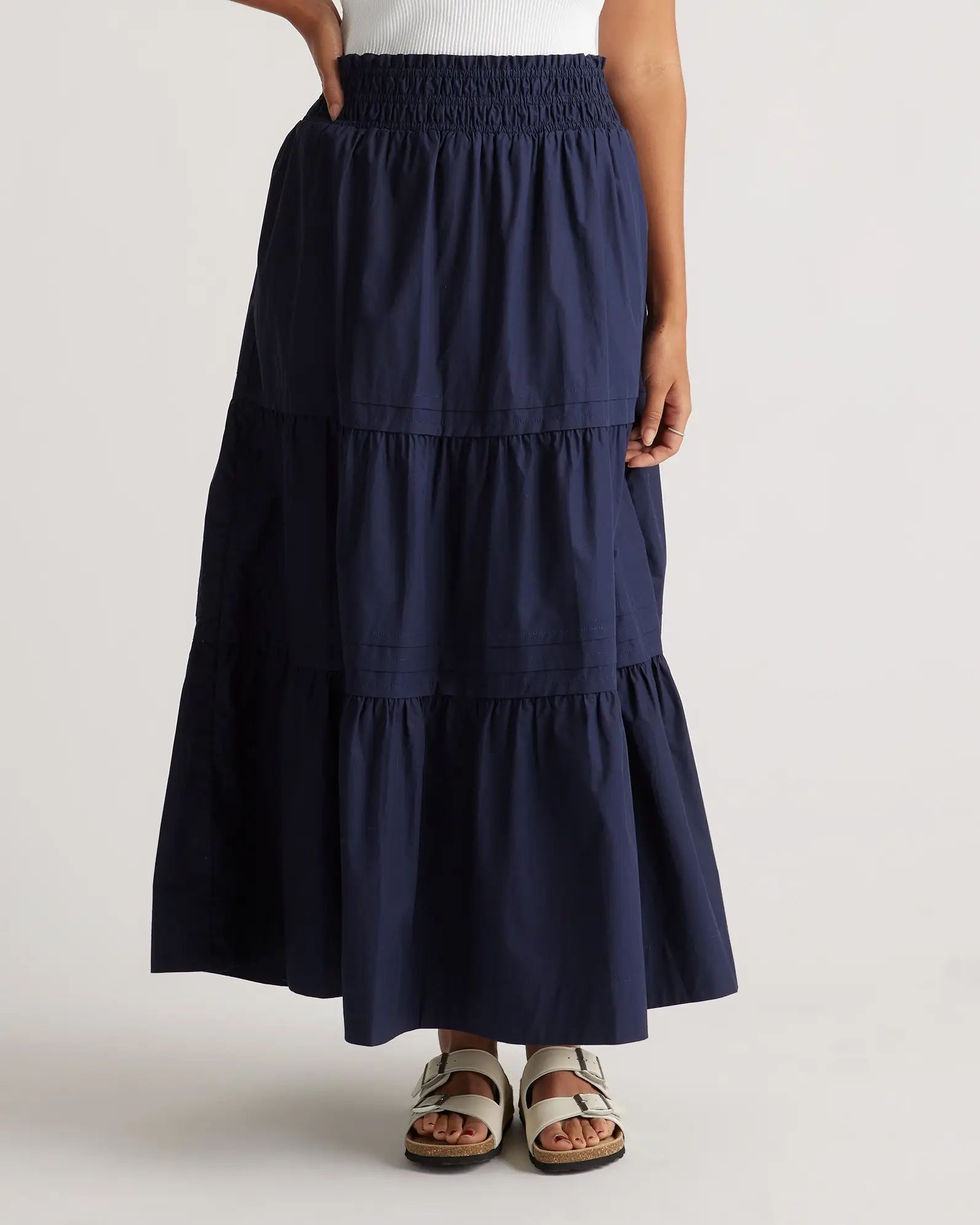 100% Organic Cotton Tiered Maxi Skirt | Quince