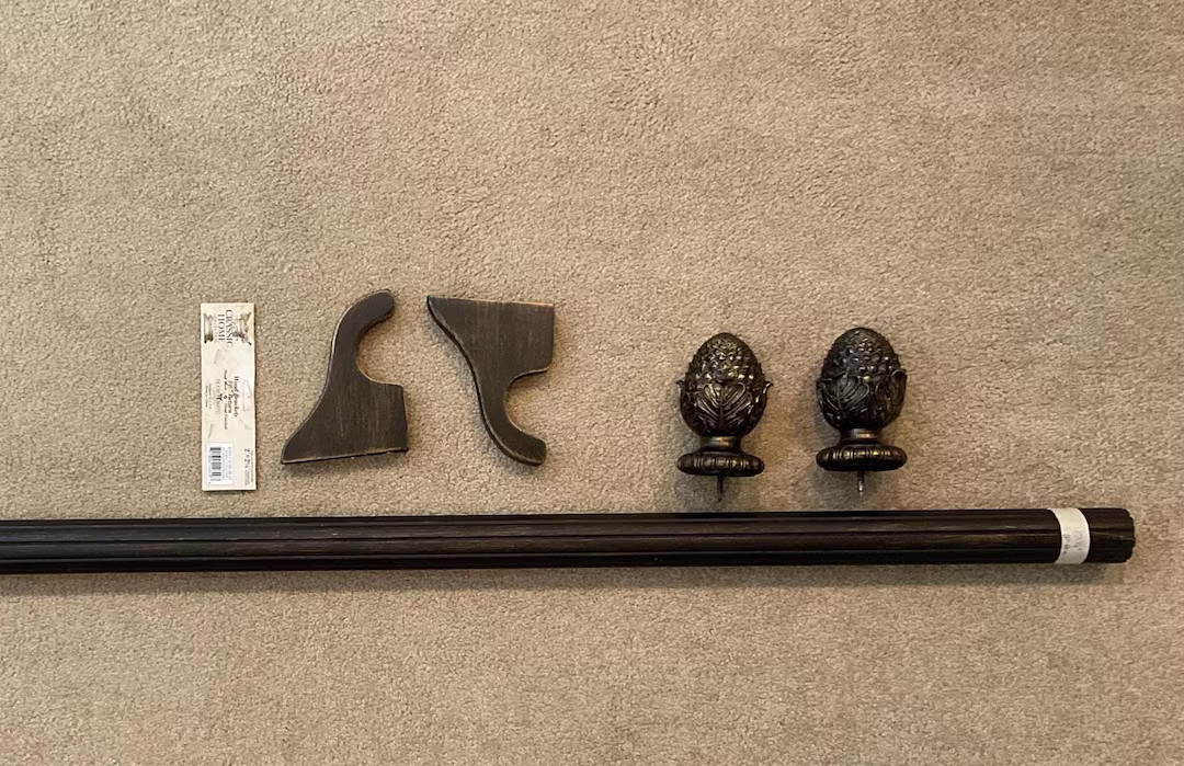 House Parts Classic Home Drapery Curtain 2” Pole, Brackets & Finials Ant. Bronze - Set of 5 | Etsy (US)