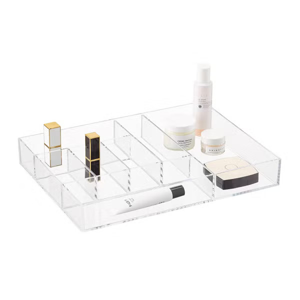 Clear 7-Section Makeup Tray | The Container Store