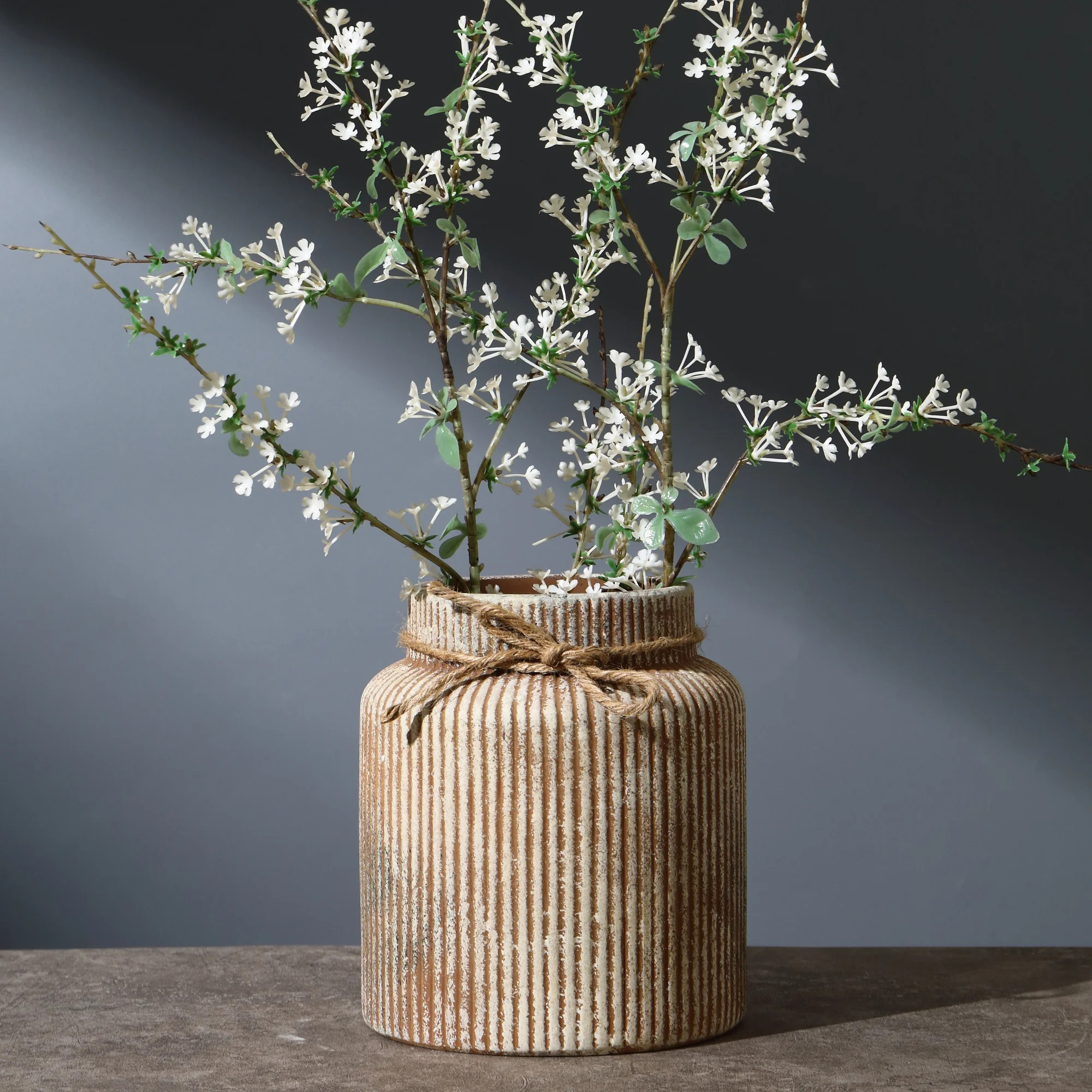 Ceramic Vase for Flowers, Decorative Terracotta Vase, Farmhouse Vases for Home Decor, Rustic Vint... | Walmart (US)