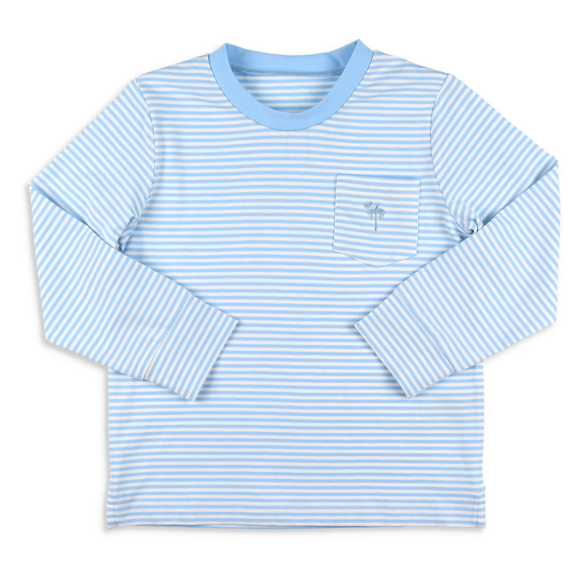 Boys Pocket Shirt - Blue Stripe - Shrimp and Grits Kids | Shrimp and Grits Kids