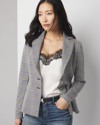 Houndstooth Knit Signature Blazer | White House Black Market