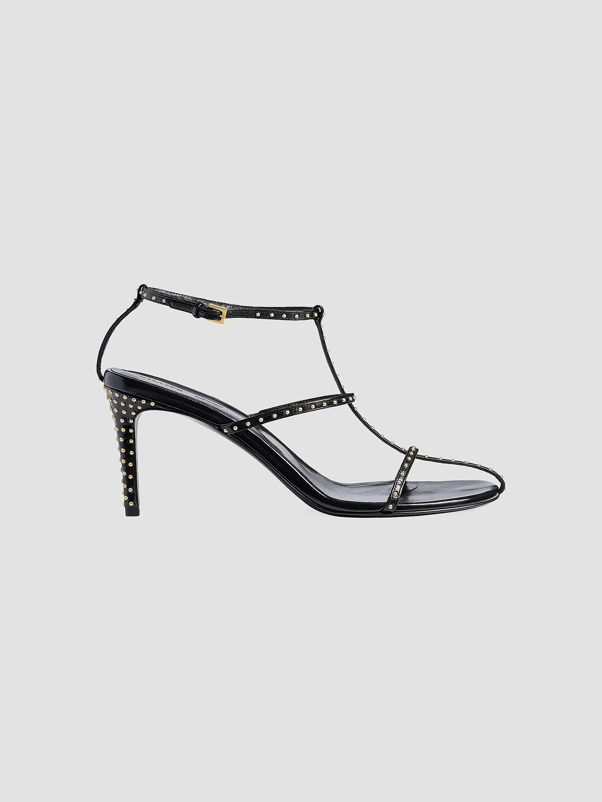 Khaite 75MM Studded Caged Leather Sandals | Saks Fifth Avenue | Saks Fifth Avenue