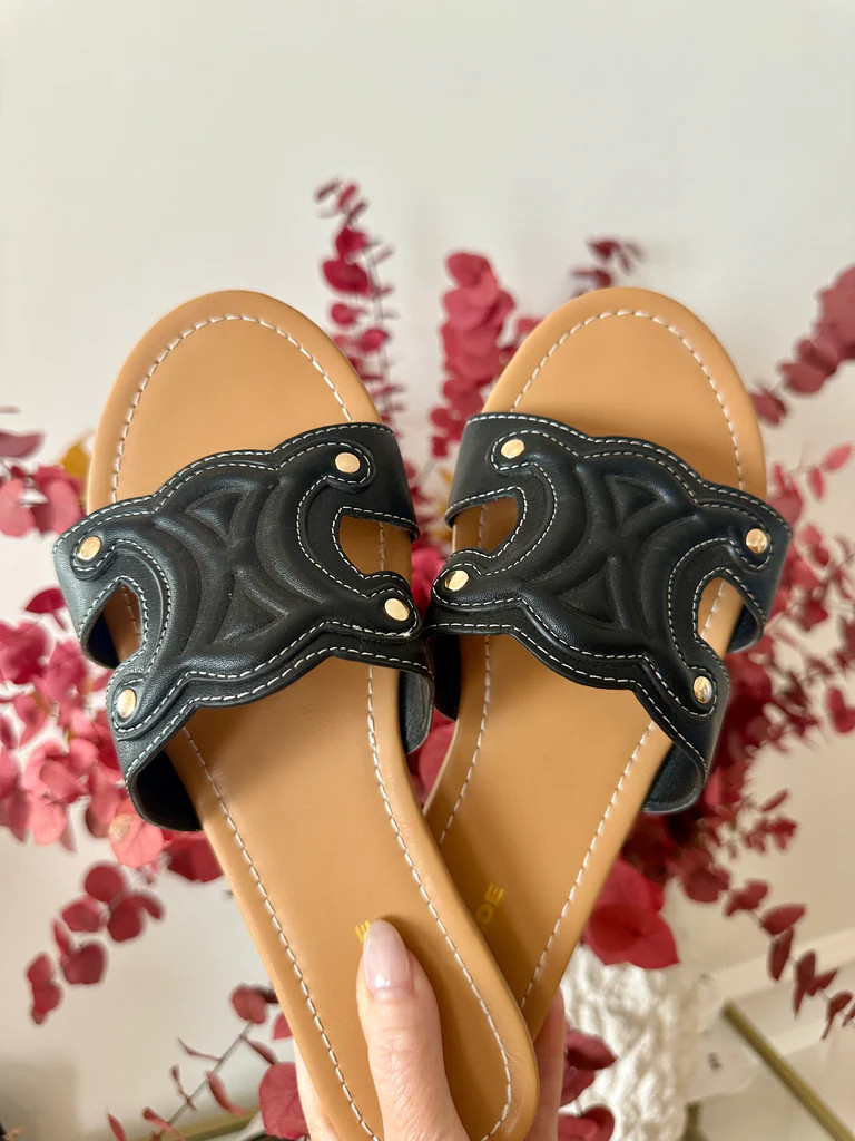 NEW!! London Sandal in Black | Glitzy Bella