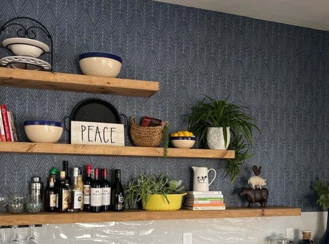 Wood Floating Shelf 2-inch Thick 10-inches Deep Rustic Shelf Farmhouse Shelf Floating Shelves Rec... | Etsy (US)