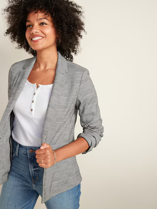Classic Glen Plaid Blazer for Women | Old Navy (US)