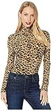 Norma Kamali Women's Long Sleeve Turtle Bodysuit, Golden Leopard, X-Small/34 | Amazon (US)