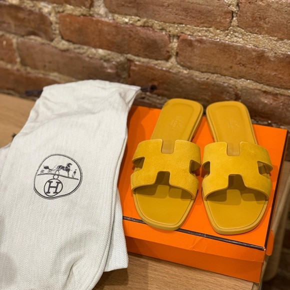 Hermès Oran Sandals Jaune Laiton Size 38 | Poshmark
