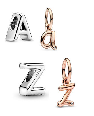 14k Rose Gold-Plated Script Alphabet Dangle Charm | Macy's