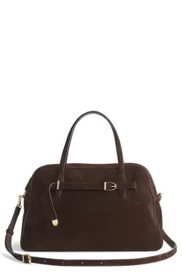 Madewell The Belted Suede Satchel in Expedition Green at Nordstrom Rack | Nordstrom Rack