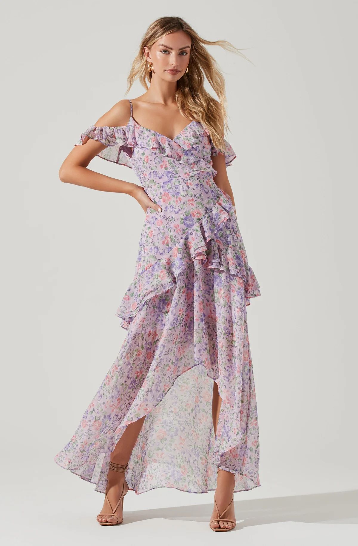 Pemberley Floral High Low Dress | ASTR The Label (US)
