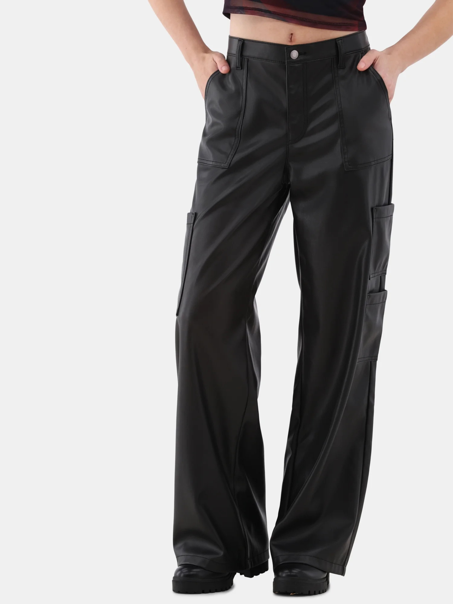 No Boundaries Wide Leg Cargo Pants, Women’s | Walmart (US)