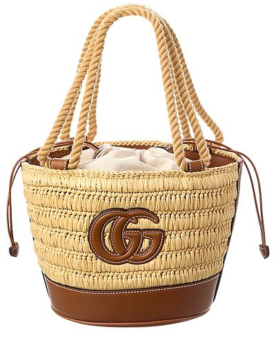 GG Mini Leather-Trim Bucket Bag | Gilt & Gilt City