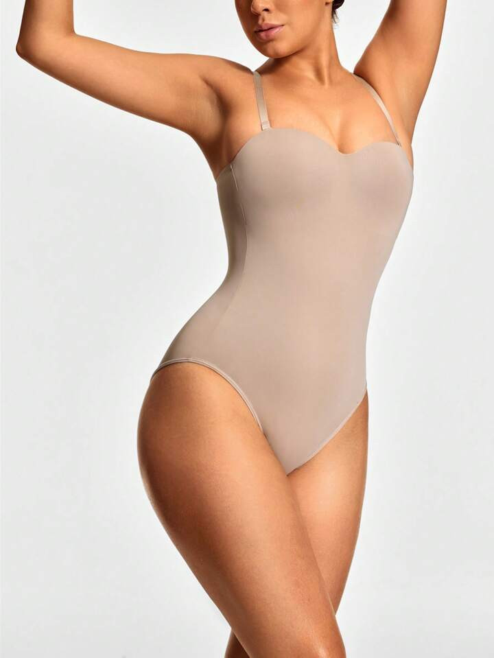 SHEIN Shape 1pc Women's Solid Color Fashionable Bodysuit, Suitable For Summer | SHEIN