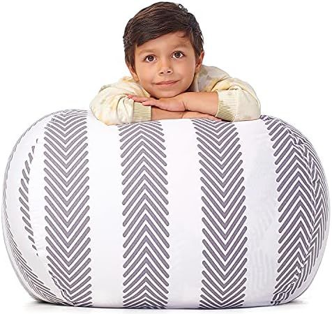 Stuffed Animal Storage Bean Bag – Toy Storage Organizer and Bean Bag Chair for Kids Holds up to... | Amazon (US)