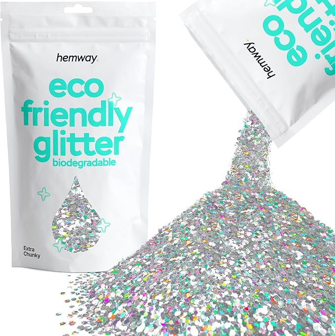 Hemway Eco Friendly Biodegradable Glitter 100g / 3.5oz Bio Sparkle Vegan for Festival, Art, Craft... | Amazon (US)