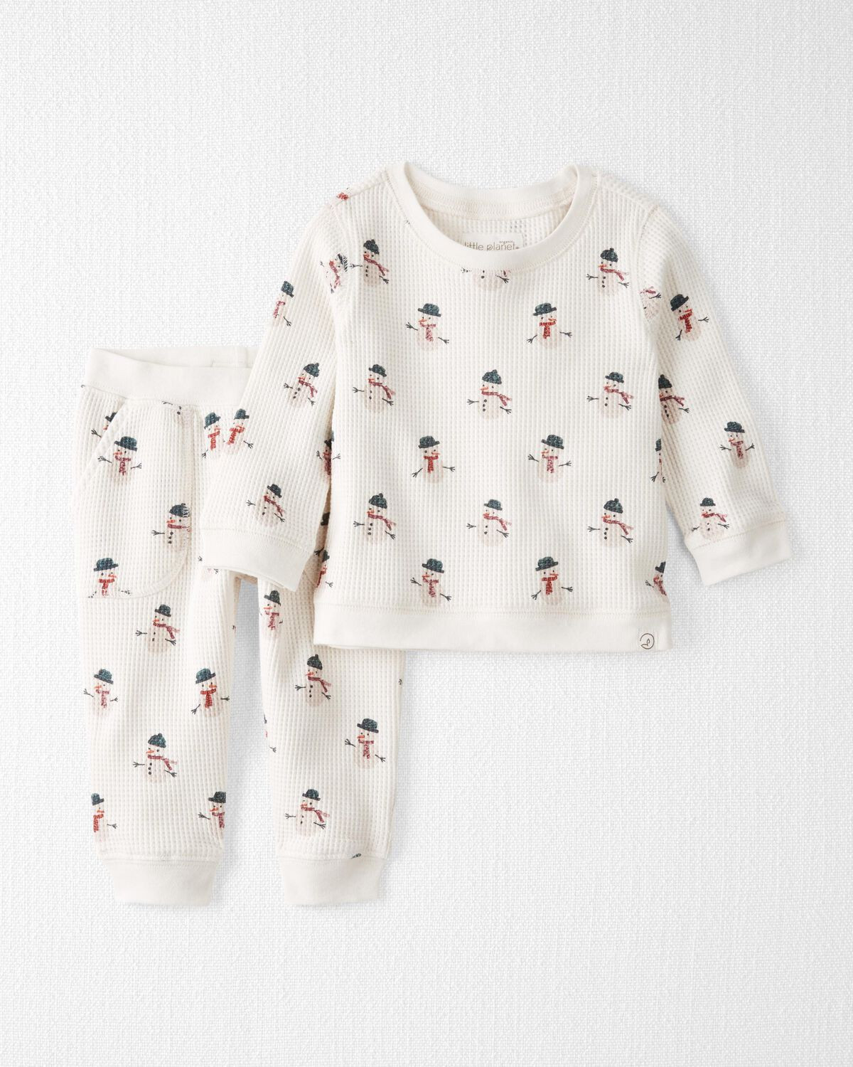 Baby Waffle Knit Set Made with Organic Cotton in Snowman Print
 - Little Planet | Carter's | Carter's Inc