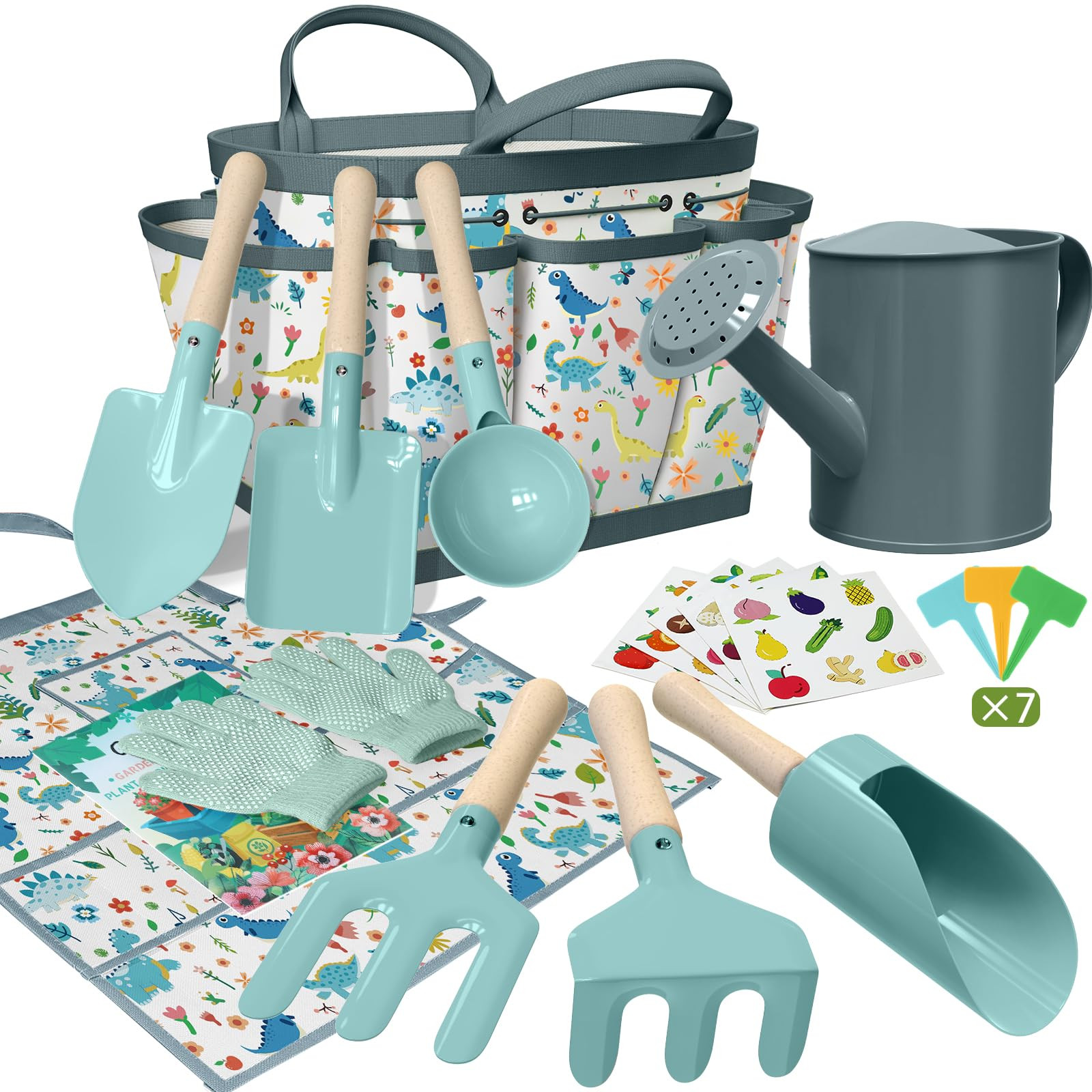 Kids Gardening Set 14Pcs Gardening Tools for Kids with Tote Bag,Watering Can, Shovel, Apron, Gard... | Amazon (US)