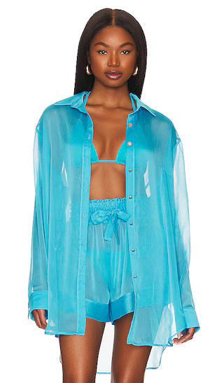 Jonas Buttoned Shirt in Turquoise | Revolve Clothing (Global)
