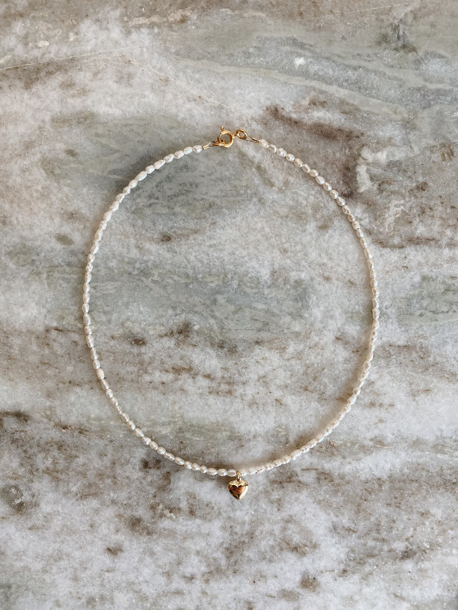 Dainty Pearl Necklace With Gold Plated Heart Charm. Heart Pendant Necklace. Gifts for Her. - Etsy | Etsy (US)