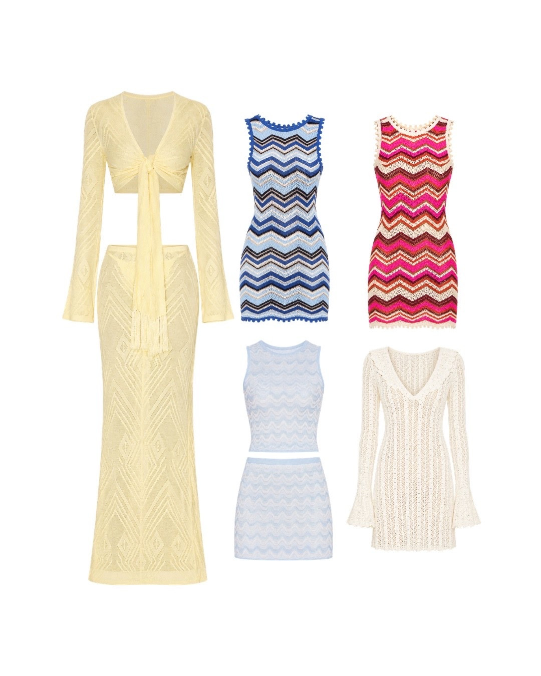 Crochet, knit, zigzag prints — this is the resort look I want all summer long. 

#capristyle #resortfashion #crochetdress #knitdress #missoniforless #zigzagprint #summeroutfit #vacationstyle #resortwear

#LTKSwim #LTKOver40 #LTKootd