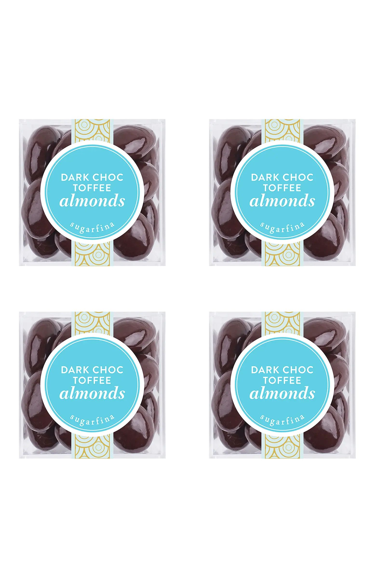 Set of 4 Dark Chocolate Toffee Almonds Candy Cubes | Nordstrom
