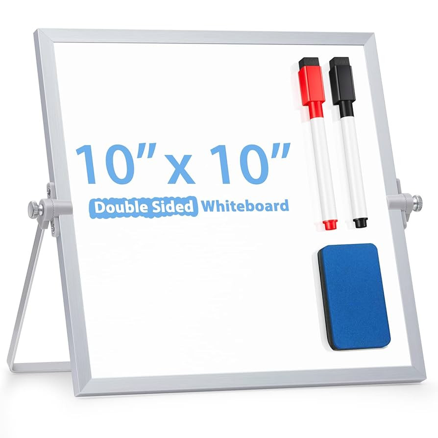 ARCOBIS Small WhiteBoard with Stand 10" X 10", Magnetic Double-Sided Dry Erase White Board Easel ... | Amazon (US)